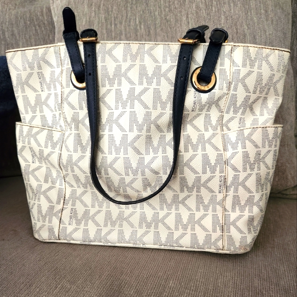 MK blue & white purse
